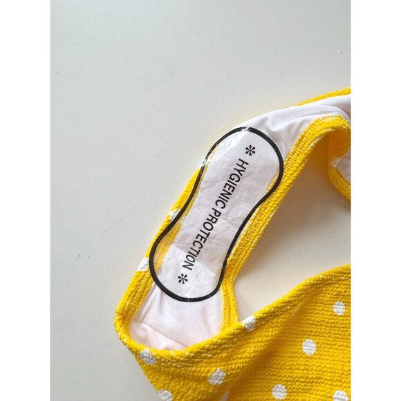 NWT Urban Outfitters OUT FROM UNDER Sia Yellow Polka Dot Crinkle Bikini Size M/L - Picture 9 of 13